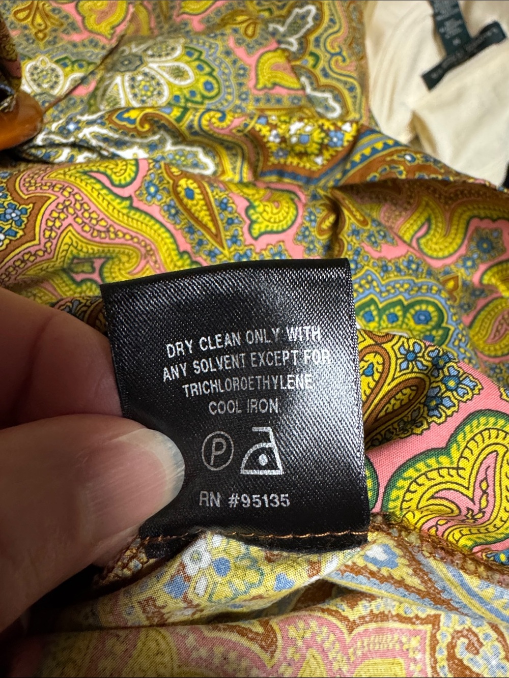 LaFayette 148 cotton brown pink paisley front‎ tie button down NWOT size 16 - Picture 11 of 11